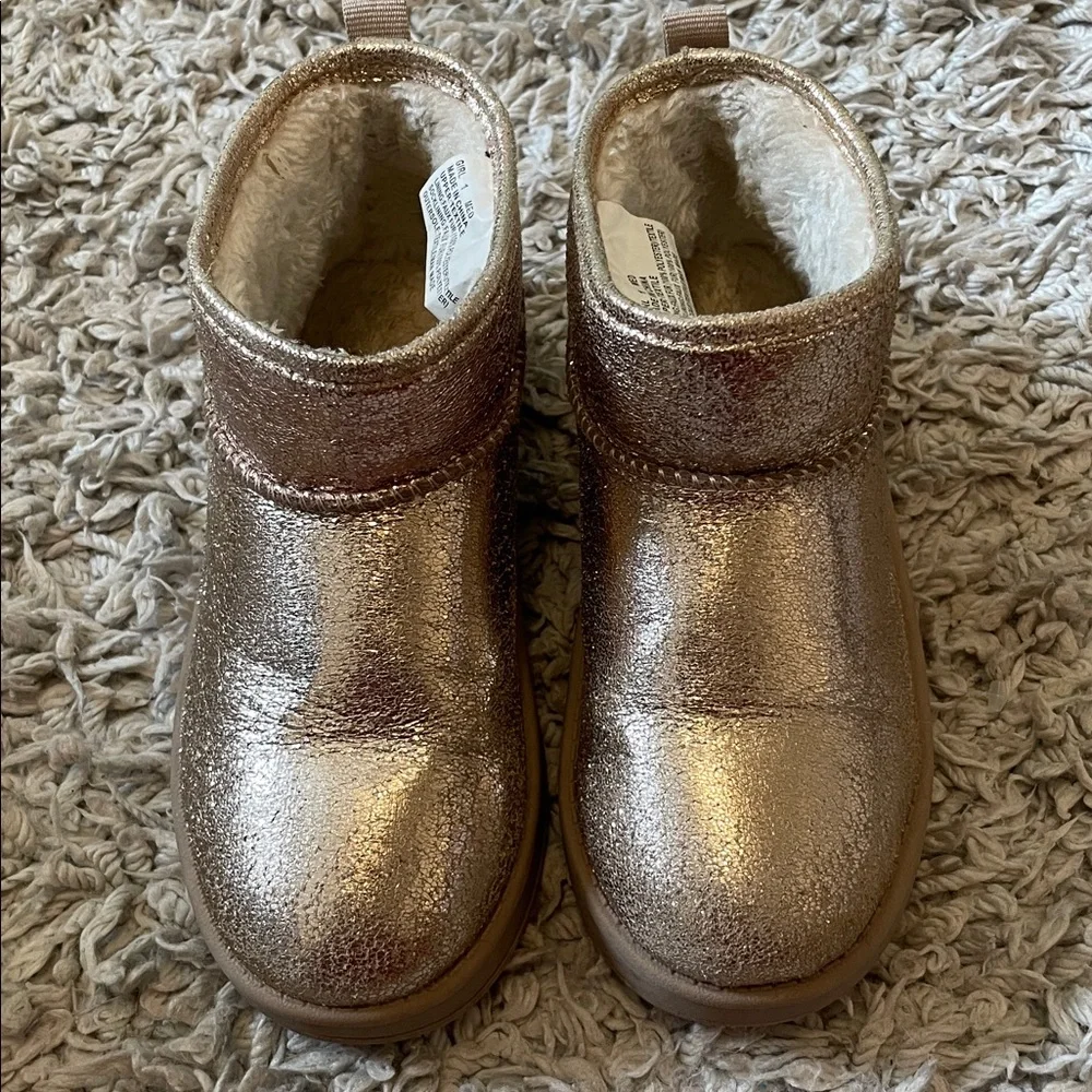 Sonoma Goods for Life “Kazz” Gold Glitter Ankle Boots, Size 1